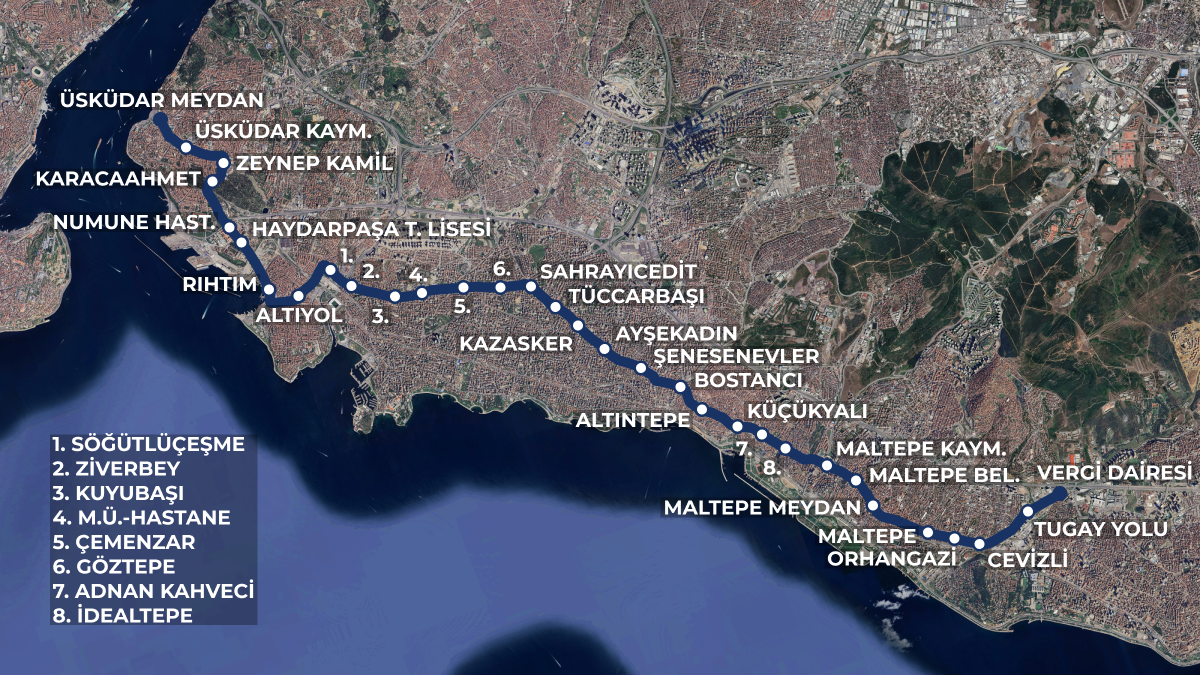 Tramvayın Uydu Görüntüsü
